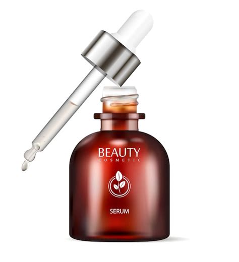 Brown glass dropper bottle for serum | Premium Vector