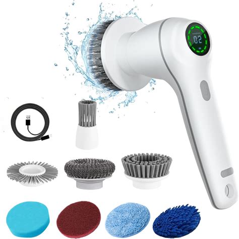 Ruby Horsepower Deluxe Handheld Scrubber with 2 Sets of 5x Brush Heads ...