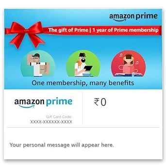 Amazon Prime Gift Subscription : Amazon.in: Gift Cards