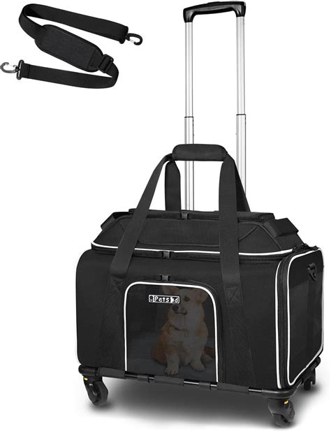 Amazon.com : Grey Airline-Approved Rolling Cat & Dog Carrier ...