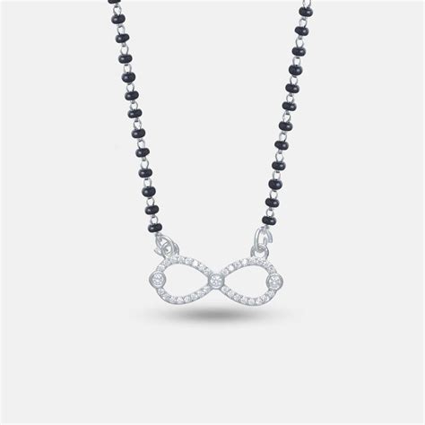 925 Silver Sparkling Infinity Mangalsutra | Tassya Silver