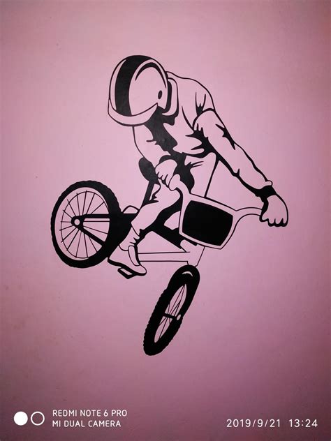 Buy Wall Guru Cycle Stunt Wall Sticker (Black, Size -59 x 74 cm) Online ...