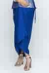 Buy Blue Brocade, Silk V-neck Alia Gilet With Asymmetric Dress For ...