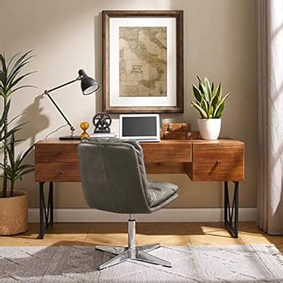 Buy Volans Genuine Leather Swivel Desk Chair Comfortable Soft Without ...