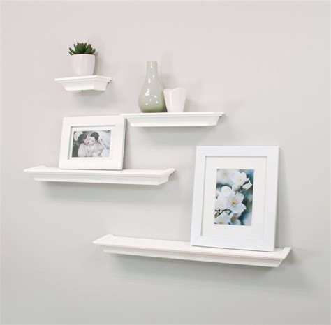 AmazonSmile - nexxt Classic Set of 4 Multilength Floating Ledge Shelves ...