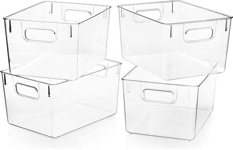 Snazzy Set of 6 Fridge Organizers and Storage Clear, Stackable Storage ...