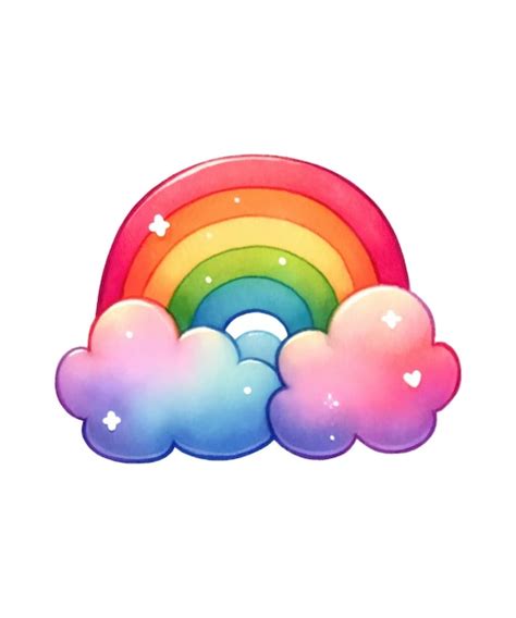 Rainbow with rainbows in the clouds | Premium AI-generated PSD