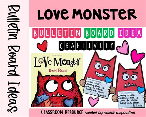 Love Monster Book Writing Craftivity Valentine's Day Bulletin Board Kit ...