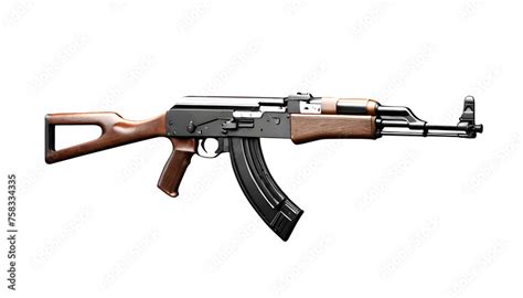 AK-47 png Аssault rifle AK-47 isolated png assault machine gun png Semi ...