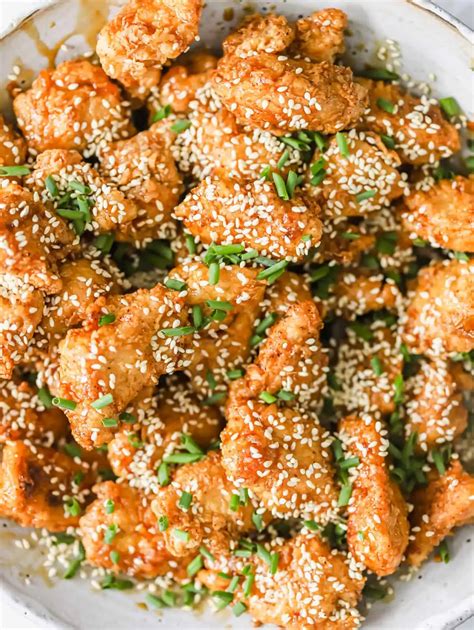 Crispy Honey Sesame Chicken - Lena's Kitchen