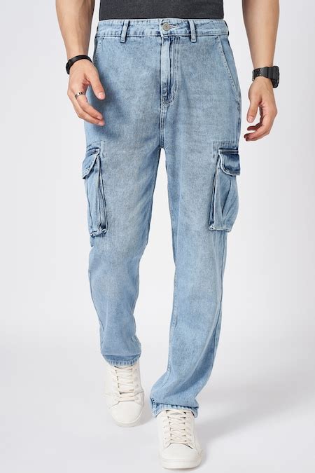 Light Blue Solid Full Length Casual Men Loose Fit Jeans - Selling Fast ...