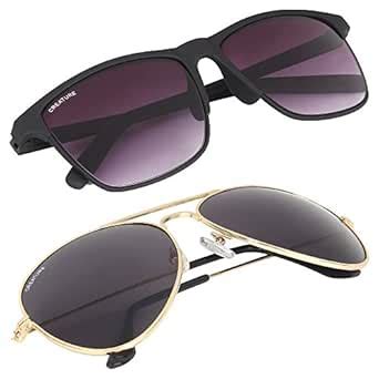 Buy Creature Black Aviator and Wayfarer Sunglasses Combo with UV ...