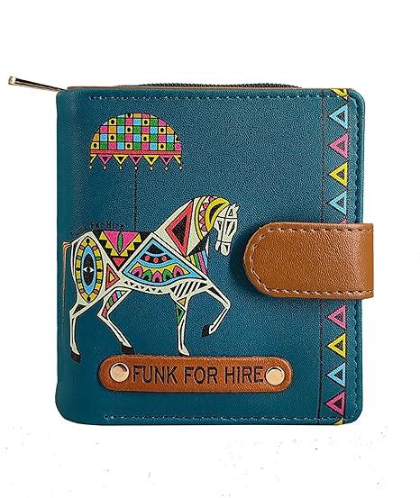Funk For Hire Women’s Compact Wallet in Petrol Blue – Stylish Cartoon ...