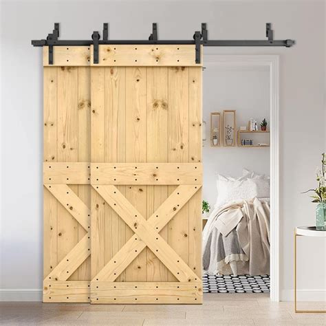 CALHOME 60-in x 84-in Unfinished Unfinished Knotty pine Wood Solid core ...