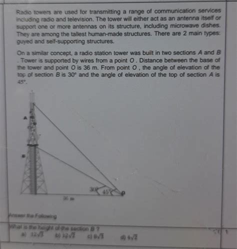 Radio towers are used for transmitting a range of communication ...
