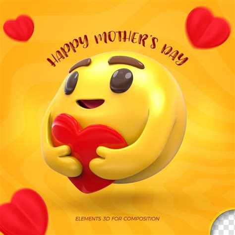Premium PSD | Happy mothers day emoji 3d