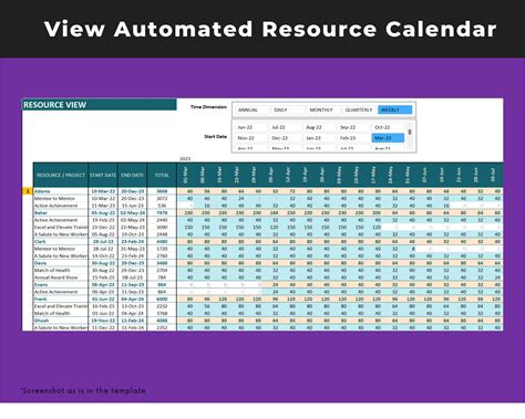 Resource Planning Calendar Excel Template - Etsy