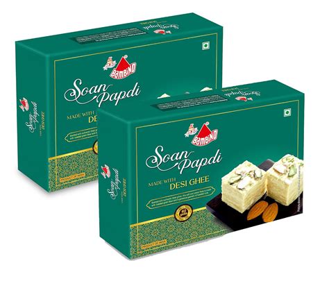 Bambino Desi Ghee Soan Papdi Badam 400 Gms I Each 200 Gms X Pack of 2 I ...