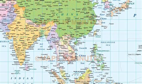 Mapa De Latitude E Longitude Da Asia