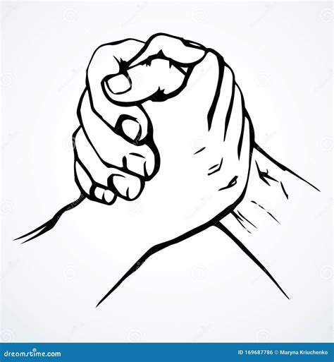 Arm Wrestling Contest, Two Hands Symbol Of Brotherhood, Strength And ...