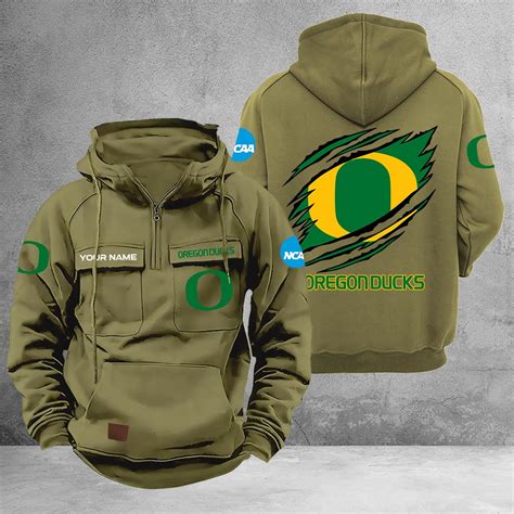 Oregon Ducks Multi-Pockets Zip-Up Hoodie – Nousty