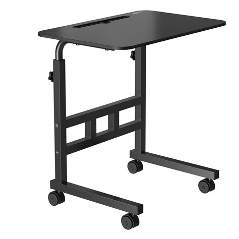 Buy amazon basics Adjustable Height Wooden Table with Wheels | Portable ...