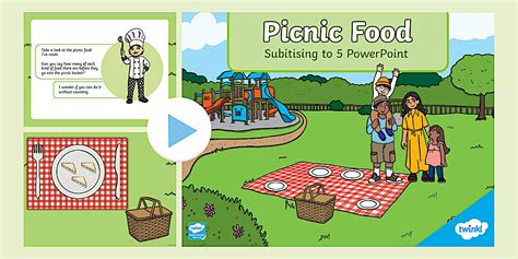👉 Picnic Food Subitising to 5 PowerPoint | Twinkl