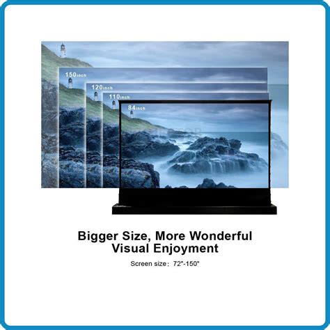 VIVIDSTORM S White Cinema Motorized Tension Floor Rising Projector ...