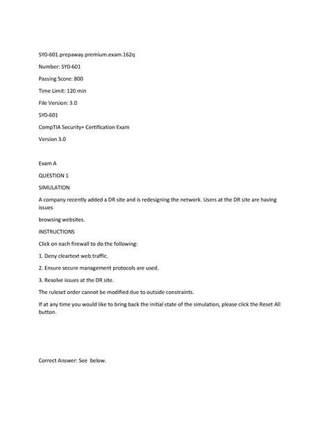 Sec+ 160qs - Practice questions, get clues on how comptia asks ...