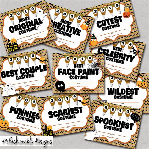 Printable Costume Contest Categories