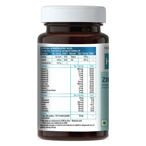 Healthkart HK Vitals Zinc Complex, 60 Tablets Price, Uses, Side Effects ...