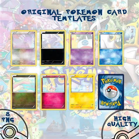 Custom Pokemon Card Templates - Digital PNG Pack for Kids & Pets - DIY ...