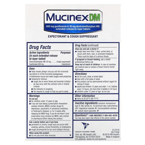 Mucinex, Mucinex DM, 40 Extended-Release Bi-Layer Tablets