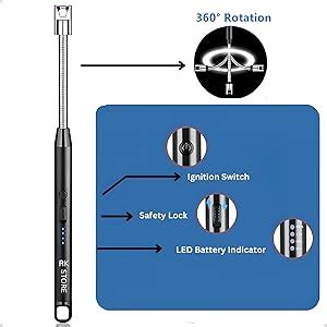 Electric Arc Gas Lighter Rechargeable Plasma Lighter for Cooking Gas ...