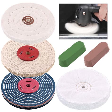 Swpeet 6Pcs 6 Inch Buffing Polishing Wheels with 2 Colors Polishing ...