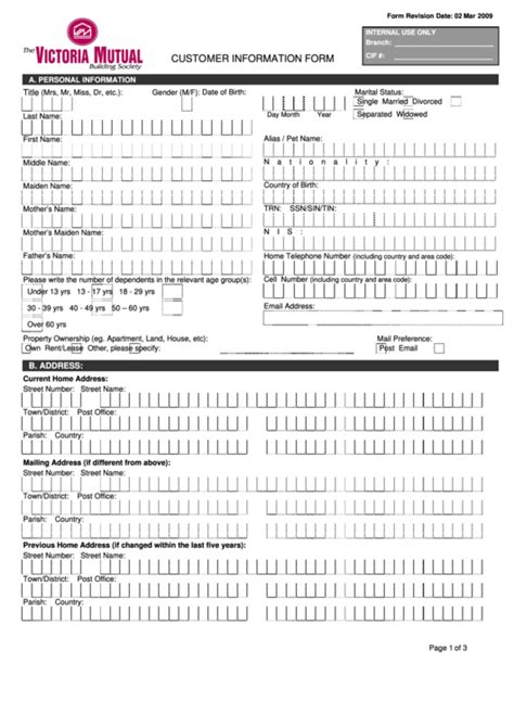 Customer Information Form PDF 的图像结果