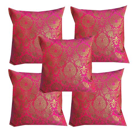 Buy PINK PARROT Pinkparrot Dopian Silk Designer 16X16 Inch Decorative ...