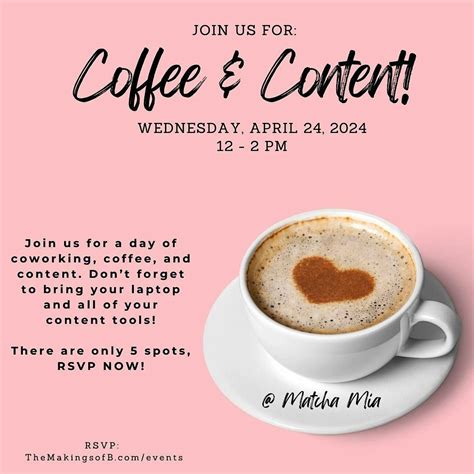 Goals with Girlfriends Presents: Coffee & Content, Matcha Mia, Houston ...