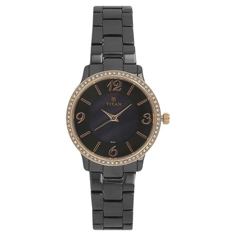Buy Online Titan Quartz Analog Black Dial Ceramic Strap Watch for Women ...