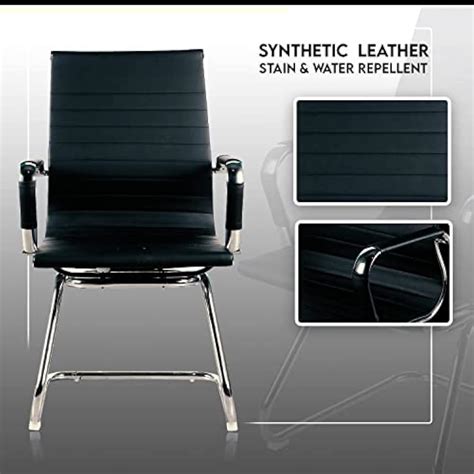 USOfficeElements Classic Replica visitors chair in BLACK PU leather ...