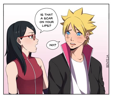 uchiha sarada and uzumaki boruto (naruto and 1 more) drawn by benteja ...