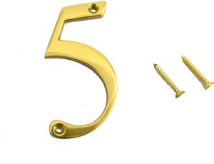 Wigano 3" House Door Numbers Brass Yellow (Number 5) Sign Price in ...