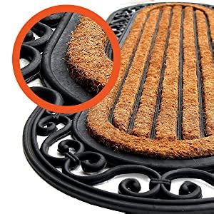 Buy Onlymat Natural Rubber Coir Oval Doormat With Designer Border Long ...