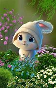 Image result for Cute Bunny Eith Flowers