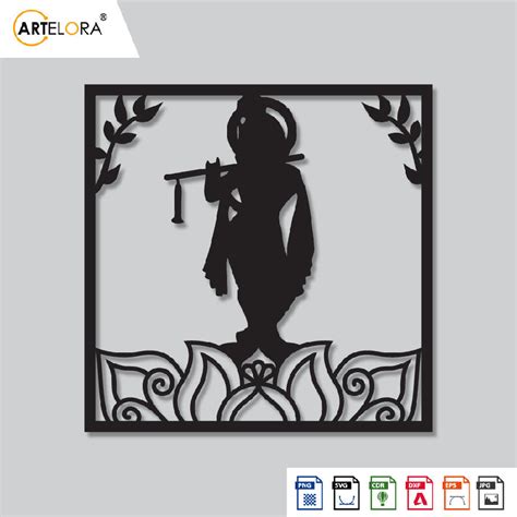 2D Modern Art Krishna Laser Cutting Design – ArtElora