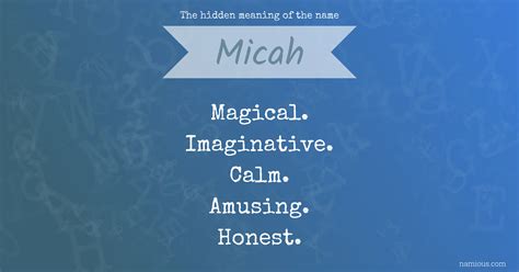 The hidden meaning of the name Micah | Namious