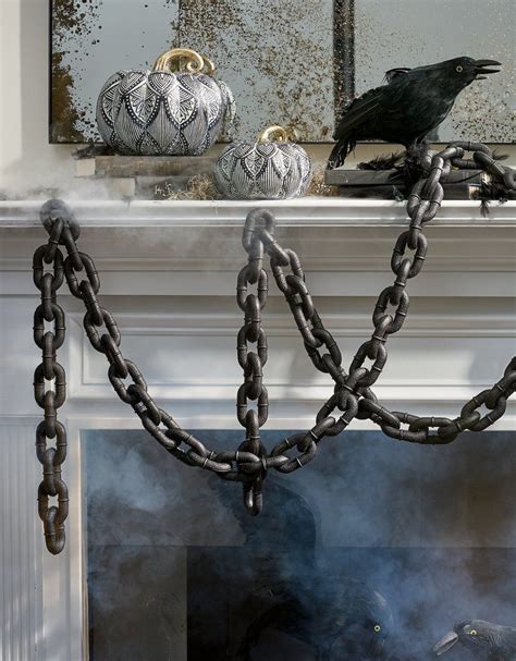 Black Chain Garland, Set of Three | Grandin Road | Fall halloween decor ...