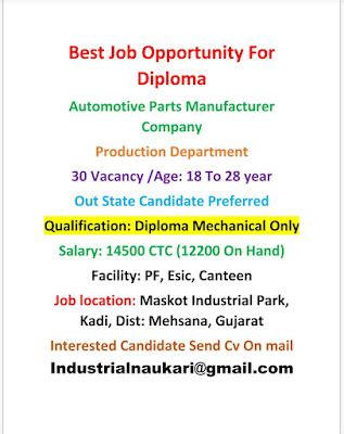 How To Job Requirement Auto Parts Manufacturing Plant Diploma Pass ...