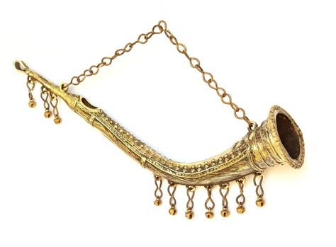 Agnihotra Creations Brass Dhokra Art Tribal Trumpet Showpiece (16.5 x ...