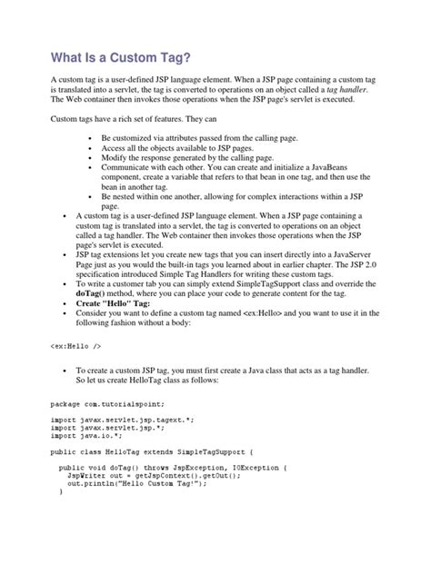 Image result for Custom Tag Library in Java